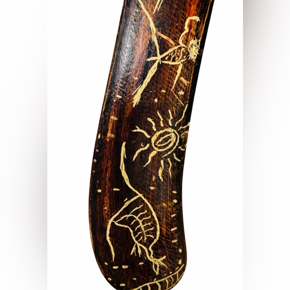 Vintage Australian Aboriginal Style
Wooden Boomerang Tribal Wall
Decor - Picture 4 of 7
